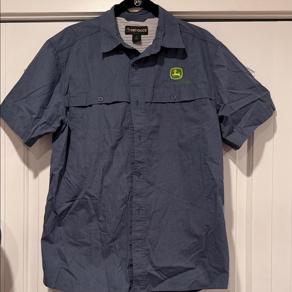 Dri-duck John‎ Deere Navy Casual Button-Down Shirt medium